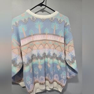 Vintage 80s 90s Pastel Colored DEB Sweater Medium